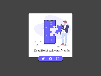 Social Share - Problem Solving - 010 animation app branding dailui daily 100 challenge daily ui daily100 design flat identity illustration ios lettering logo minimal typography ui vector web website