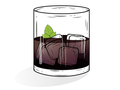 Cocktail - Rye Not digital illustration illustration