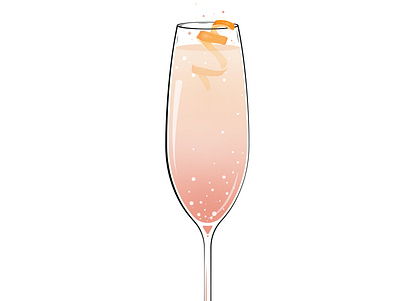 New Year Cocktail digital illustration illustration