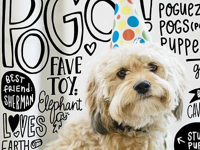 Puppy Birthday dog handlettering type typography