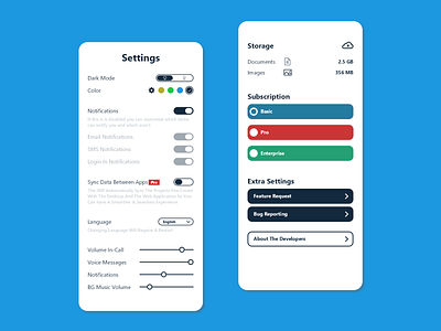 Settings Page - UIChallenge #5 design mobile app setting settings page settings ui ui uidaily uidailychallenge