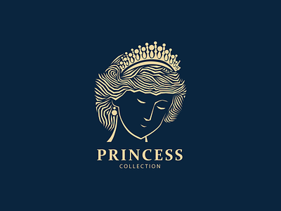 Princess logo apeal beauty logo branding concept crown design logo love princess princess diana vector