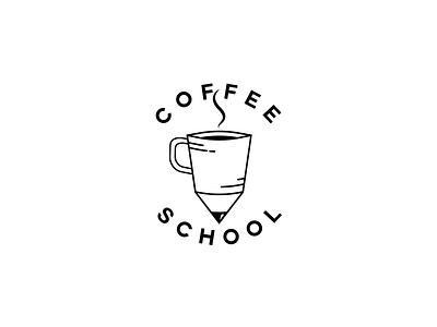 Coffee School branding coffee coffee cup coffeeshop design education learning platform logo pencil school vector