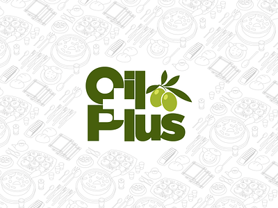 oil plus logo branding design food logo olive oil