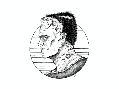 Frankenstein's Monster design illustration inktober 2018