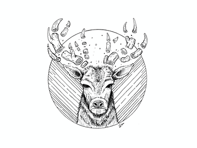 Antler design illustration inktober 2018