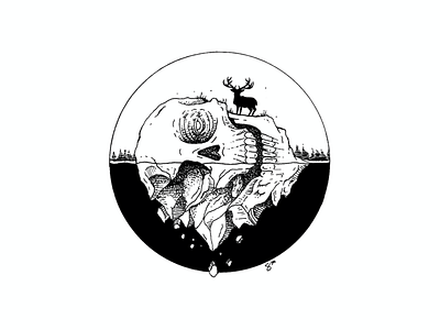 Skull Island design illustration inktober 2018