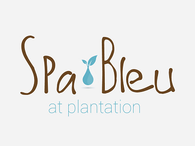 Logo Design Mock-up - Spa Bleu 2 aveda blue brown logo design massage spa