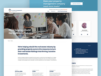 APM: About Us (WIP) about page lead generation property management redesign