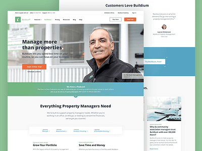 Buildium: Home Page Redesign home page property management redesign saas software website