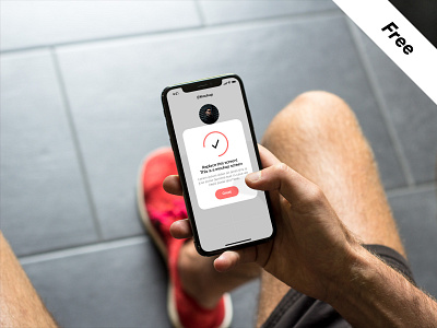 Free Workout iPhone X Mockup app design free gym iphone mockup running shoes sneakers workout