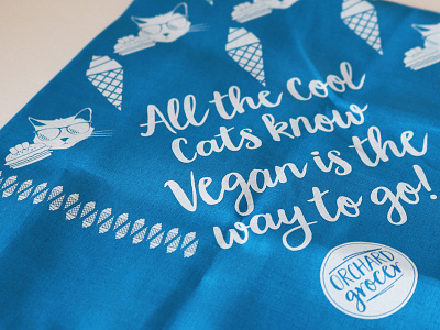 Orchard Grocer Bandana branding cats ice cream illustration logo merchandise vegan vegan grocer vegan restaurant