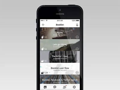 Booklet app booklet interface ios mobile ui user