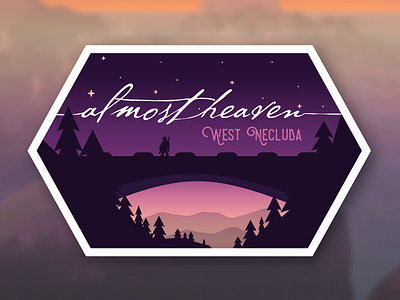 Almost Heaven - West Necluda badge breath of the wild design forest gaming illustration nintendo travel typography video games west virginia zelda