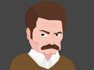 "Ron Swanson" illustration portrait