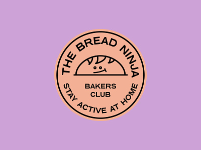 TheBreadNinja brand badge bakers brand branding bread icon illustration logo stamp sticker typography vector