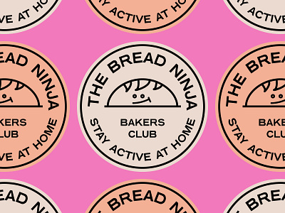 TheBreadNinja Stickers bakers branding bread icon illustration logo stamps typogaphy vector