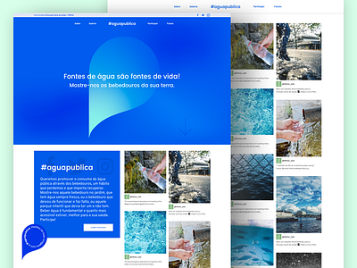 Landingpage - Água Pública blue feed gradient graphic landingpage shapes ui ux vector water