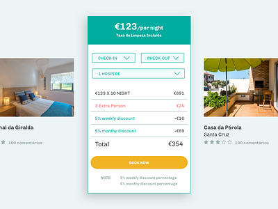 Book Now - Home Connect book now button call to action check in check out dropdown houses persons ui ux