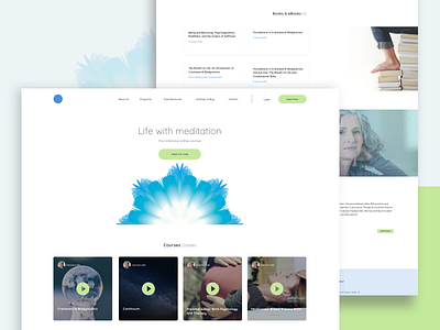 Life with meditation calm flowers learn meditation play ui ux videos