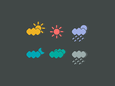 Weather Icons - Home Connect cloud iconography icons rain summer sun tourism uiux weather web webdesign