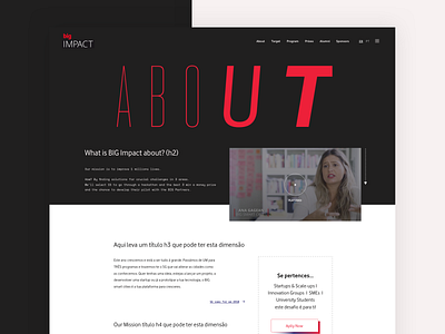 About - BigImpact 2019 colors design header items layout single typography ui ux web website