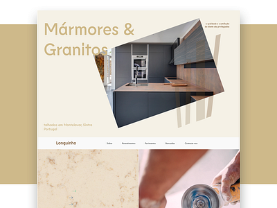 Longuinho HomePage angle branding design home homepage marbles modules stones typography ui web website