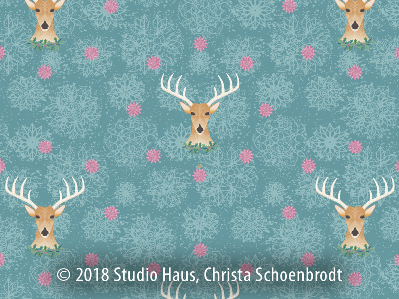 Repeat holiday reindeer pattern holiday art pattern repeat pattern