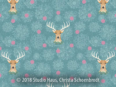 Repeat holiday reindeer pattern holiday art pattern repeat pattern