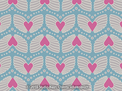 Hearts with Wings-Repeat Patterm gift market repeat pattern vector art