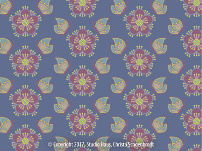 Blossoms and butterflies pattern butterflied floral repeat pattern