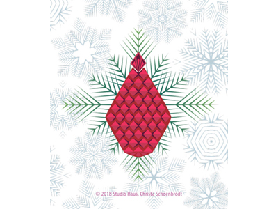 Holiday pine cone abstract holiday art illustration pine cone snowflakes