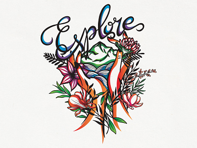 Explore More Lettering Poster adventure digital illustration exploring flower flowers graphic graphic art illustration inspirational word lettering lettering artist motivational word mountain nature paper cut surface pattern design tattoo art tattoo design travelling uplifting word