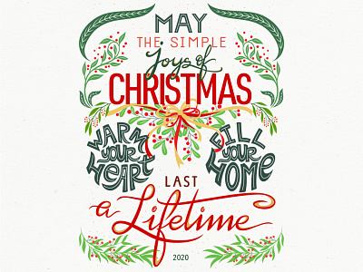 Christmas Card design 2020 christmas digital illustration graphic art greenery greetings holiday illustration lettering lettering artist mistletoe nature seasonal surface pattern design
