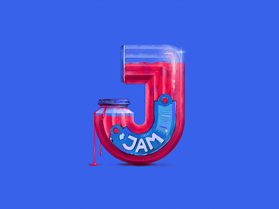 Yummy jam jar letter J