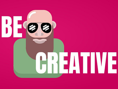 Be creative char flat illustration