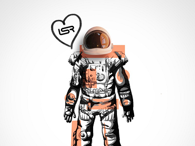 Astronout 2d/3d 3d collage design illustration line art vector