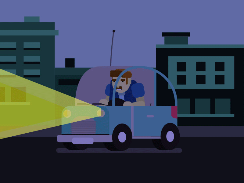 We gotta go fast animation car cartoon character city flat illustration polution