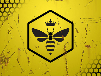 Queen Bee logo bee black grunge illustrator logo photoshop yellow