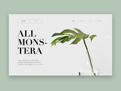 All Monstera branding design flat identity minimal type typography ui ux web website