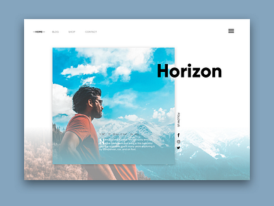 Horizon Minimal Website blue branding design flat identity minimal type typography ui ux web website