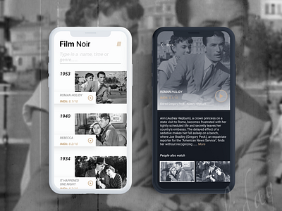 Roman Holiday/ Nostalgic Movie Channel app blue branding design film filmnoir flat geometic identity lettering minimal noir nostalgia photography type typography ui ux web website