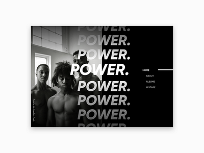 Power black white branding design designer flat identity minimal musician photography power rap rock roll type typography ui ux web website