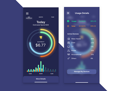 Neon Energy animation app blue branding design designer environmental flat geometic greenenergy minimal power product solar type typography ui ux