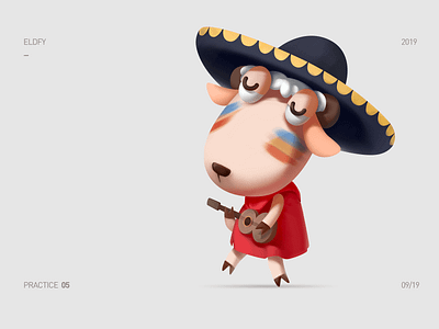 the FeiYang Character (Mexican guitarist) exercise character design ps
