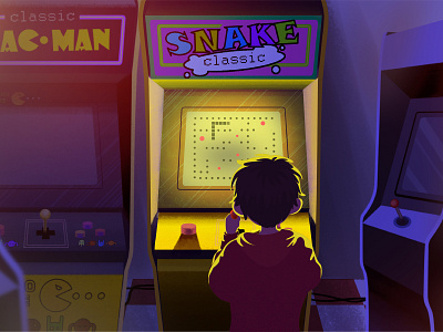 Nostalgia arcade illustration kids nostalgia photoshop