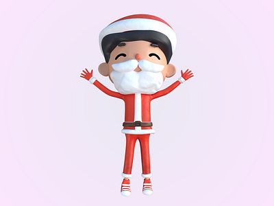 Pomn Santa 2018 3d animation c4d christmas illustration kids santa xmas