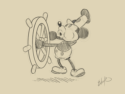 Steamboat Willie Sketch.