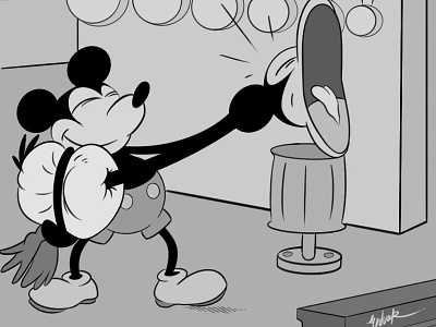 Mickey Steamboat Willie Scene 1928 80th anniversary cartoon disney duck iwerks mickey mouse rata raton scene ub walt