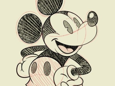 Mickey Sketch 1 art c disney mickey mouse raton traditional walt